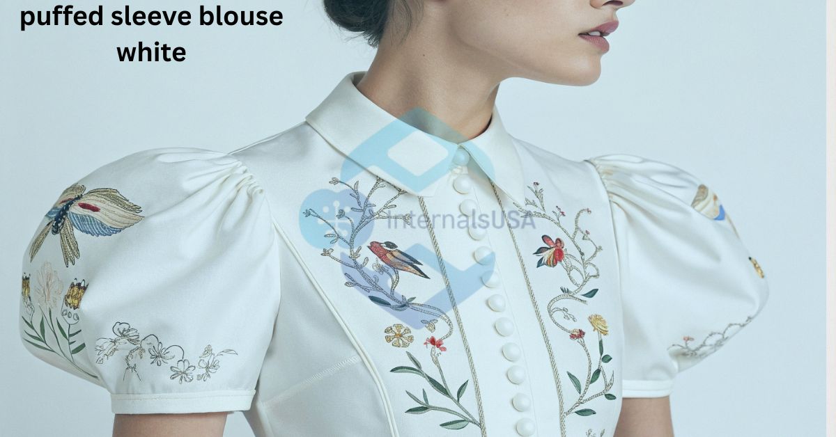 puffed sleeve blouse white